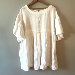 Free People Flowy White Babydoll Dress
